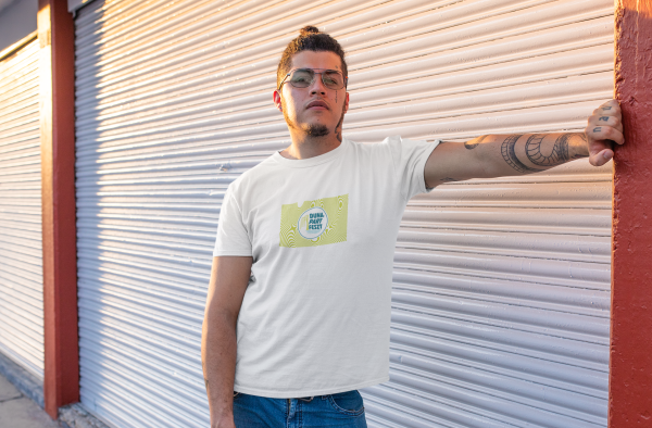 Dunapart Feszt - Fehér logós unisex póló