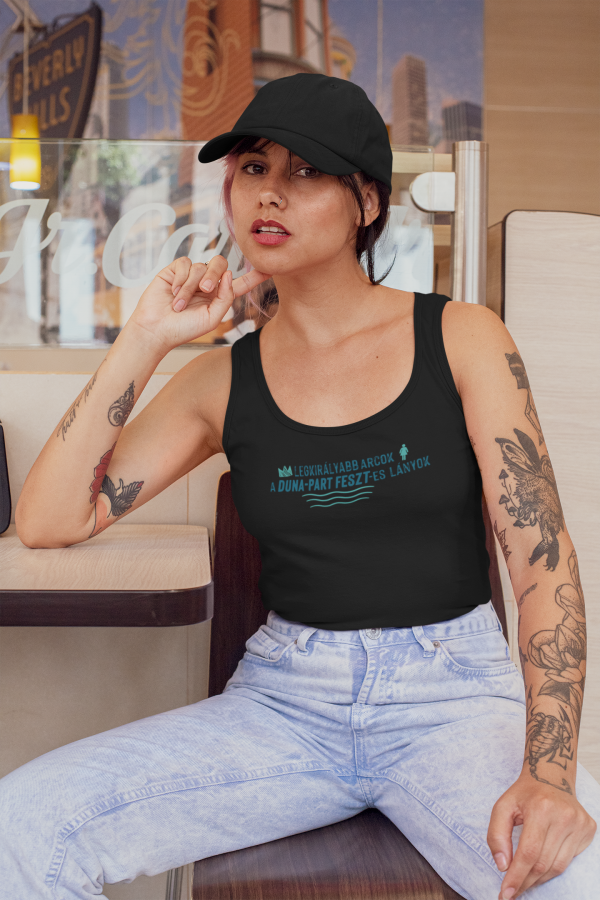 Dunapart Feszt - Fekete szöveges női trikó