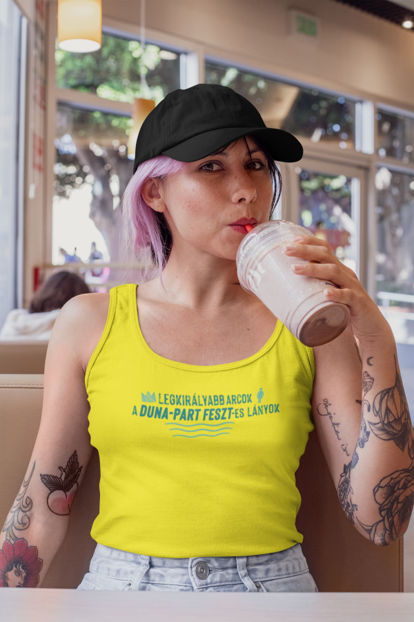 Dunapart Feszt - Sárga szöveges női trikó
