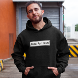 Dunapart Feszt - Fekete táblás kapucnis pulóver