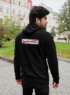 Dunapart Feszt - Fekete táblás kapucnis pulóver