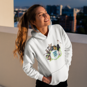 Dunapart Feszt - Fehér állatos kapucnis pulóver