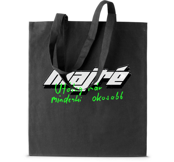 MAJRÉ - TOTE Bag Fehér MAJRÉ logó NeonZöld Dalszöveg