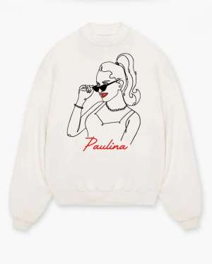 Paulina - Rajzos kerek nyakú pulóver