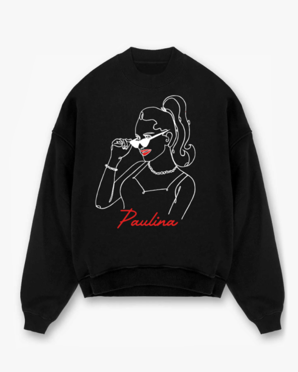 Paulina - Rajzos kerek nyakú pulóver